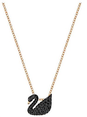 Swarovski Iconic Swan Pendant SW5204134 — колье, чёрный/розовое золото