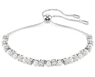 Swarovski Matrix bracelet, Crystal pearl SW5689633 Bilezik Gümüş