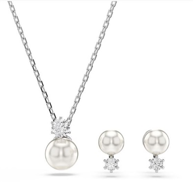 Swarovski Matrix set, Crystal pearl SW5689624 Takı Seti Gümüş