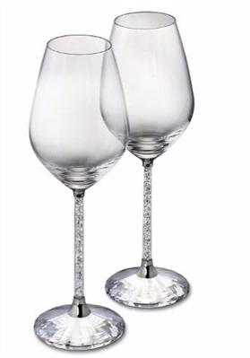 Swarovski Crystalline Red Wine Glasses (Set of 2) SW1095948 Silver