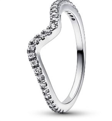 Pandora 192539C01 серебристое кольцо с волнистым дизайном
