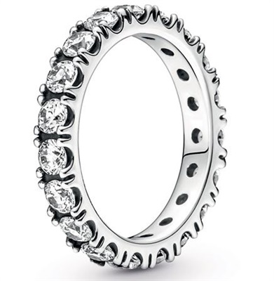 Кольцо Pandora 190050C01 «Сияющий ряд», серебристое