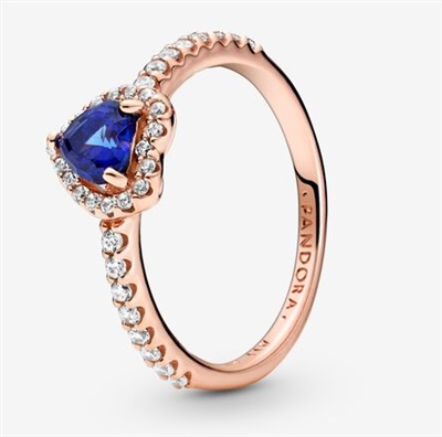 Pandora Rose 188421C01 Yüzük Rose Gold Mavi