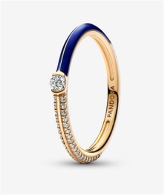 Pandora ME двойное кольцо Pavé & Blue 162528C01, золотое