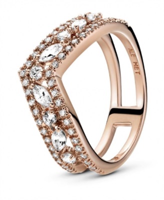 Pandora Çift Markiz Işıltılı Dilek Yüzük 189095C01 Rose Gold