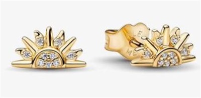 Pandora 264627C01 Sky Shimmer Sun Stud Earrings, Gold