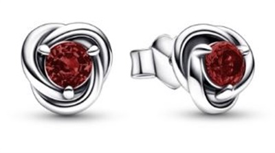 Pandora 292334C06 — серьги-гвоздики с красным камнем