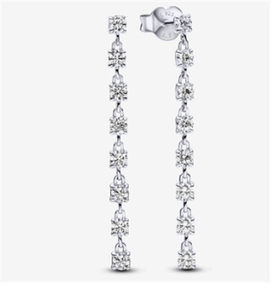 Pandora 293159C01 Silver-Tone Eight-Stone Drop Earrings