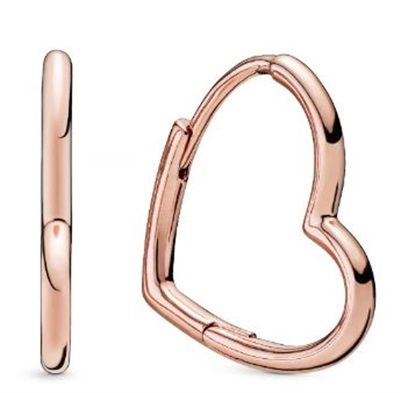 Pandora 288307, серьги «Асимметричные сердца», розовое золото