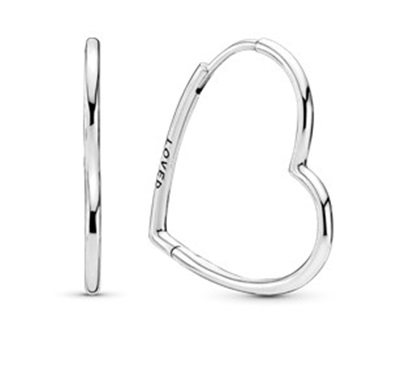 Pandora Asimetrik Kalpler 297822 Küpe Gümüş