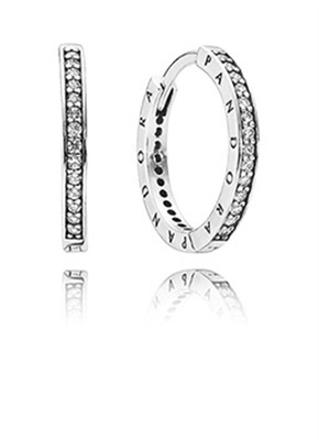 Pandora Signature, Clear CZ 290558CZ Küpe Gümüş