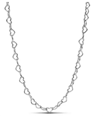 Pandora Linked Hearts Necklace 393334C00-45 Silver