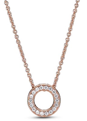 Pandora Rose 387436C01-45 колье цвета розового золота