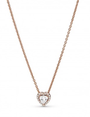 Pandora 388425C01-45 — колье с сердцем, Rose Gold