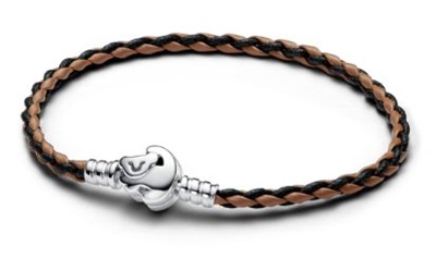 Pandora 593361C01, браслет коричнево-чёрный