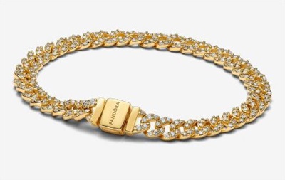 Pandora Pave Cuban Chain Bracelet 563008C01 Gold