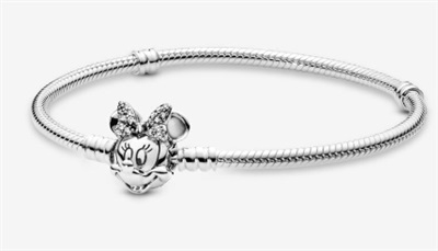 Pandora Disney Shimmering Minnie Portrait Bracelet 597770CZ, серебристый браслет