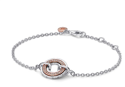 Pandora 582741C01 браслет, серебристый/розовый
