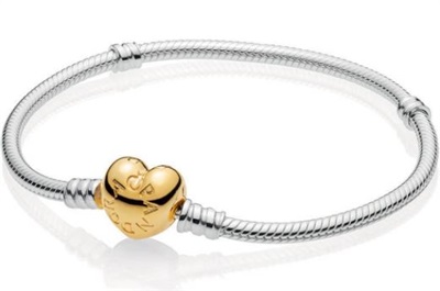 Pandora Moments 14K Gold-Plated 568707C00 Bracelet, Silver/Gold