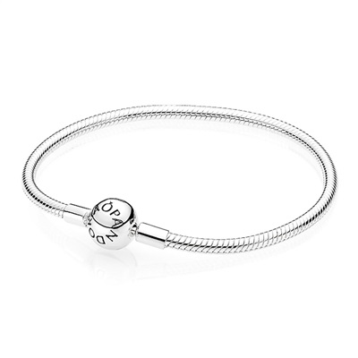 Pandora Moments гладкий серебристый браслет с клипсой 590728