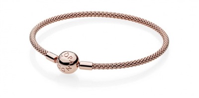 Pandora Moments PANDORA Rose 586543 плетёный браслет, розовое золото
