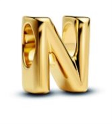 Pandora 763960C00 шарм с буквой N, золотистый