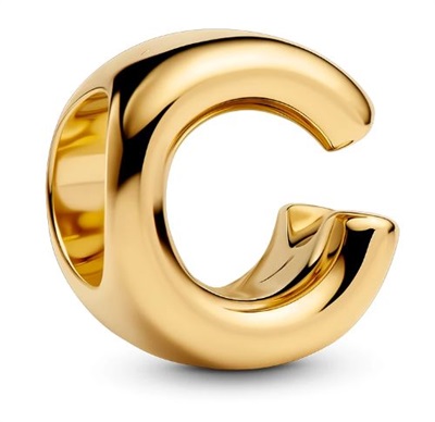 Pandora 763949C00 Gold C Letter Charm