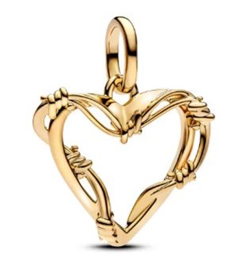 Pandora 762526C00 Gold Wire Heart Dangle Charm