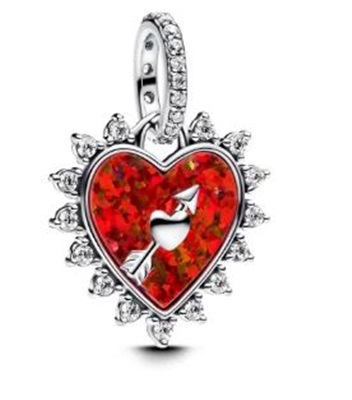 Pandora 793667C01 Red Spinning Arrow Heart Dangle Charm