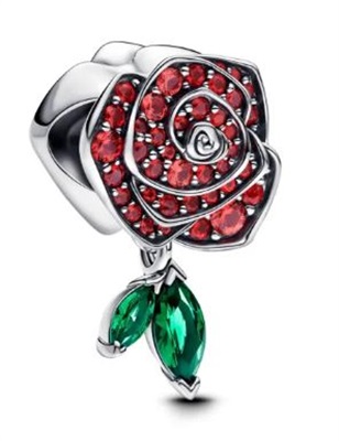 Pandora Blooming Sparkling Rose Charm 793201C02 Red