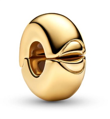 Pandora Round Clip Charm 763678C00 Gold