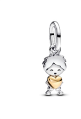 Pandora Happy Boy Mini Dangle Charm 763602C00 Silver/Gold