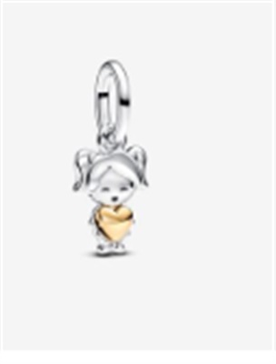 Pandora Happy Girl Mini Dangle Charm 763601C00 Silver/Gold