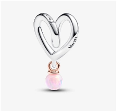 Pandora Two-Tone Wrapped Heart Charm 783242C01 Silver/Rose