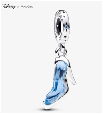 Pandora Disney Cinderella's Glass Slipper Dangle Charm 793071C01, синий