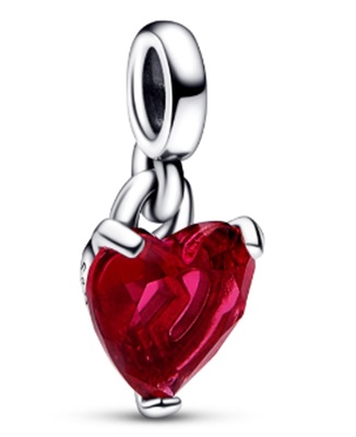 Pandora ME Broken Heart Mini Dangle Charm 792524C01 Silver Red