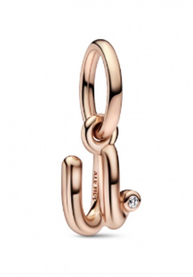 Pandora 782479C01 Rose Gold U Letter Dangle Charm