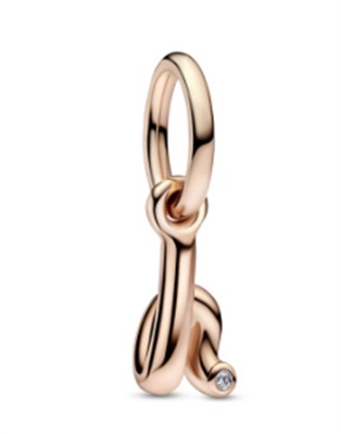 Pandora 782462C01 H Letter Dangle Charm, Rose Gold H