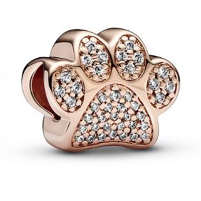 Pandora Sparkling Paw Print Charm 781714C01 Rose Gold