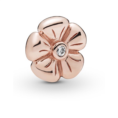 Pandora 787898CZ «Романтичный цветок», шарм цвета розового золота