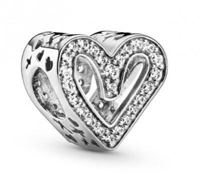 Pandora Işıltılı El Yapımı Kalp Charm’ı 798692C01 Gümüş