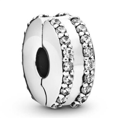 Pandora Çift Hatlı Pavé Klips Charm 798422C01 Gümüş
