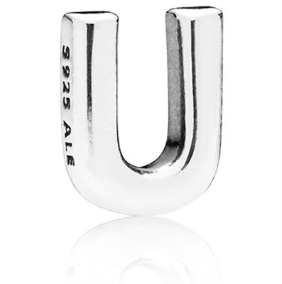 Pandora 797339: мини-символ «U», шарм серебристого цвета