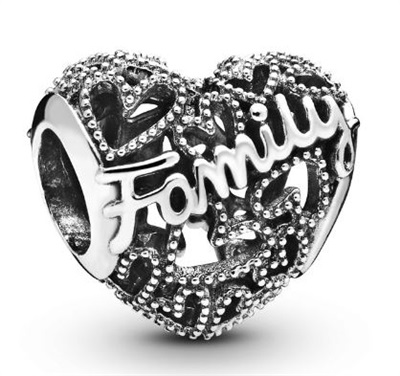 Pandora Family Heart Charm 798571C00 Silver