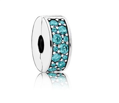 Pandora Turquoise Pavé Clip Charm 791817MCZ