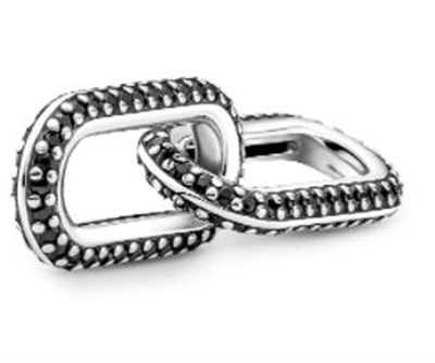 Pandora 799660C03 кольцо в стиле звеньев, чёрное/серебристое