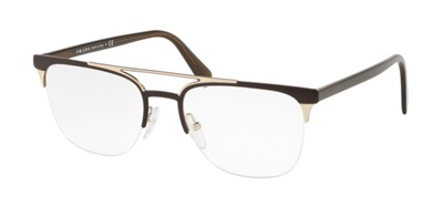 Prada İndirimli PR63UV Optik Gözlük Altın Kahverengi LFD1O1