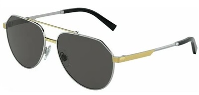 Dolce Gabbana DG2288 Sunglasses, Silver/Gold 131387 CR39 Organic 1.5
