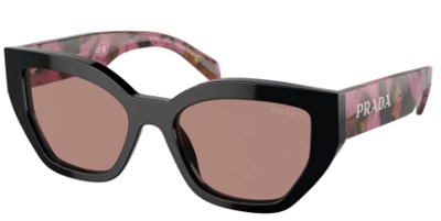 Prada PR A09S Güneş Gözlüğü Siyah Pembe 12O10D CR39 Organik 1.5