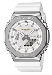 Casio G-Shock GM-2110SH-7ADR, белые наручные часы